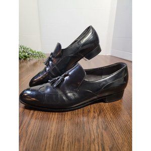 Travelers Men's Wingtip Black Leather Shoes, 9.5